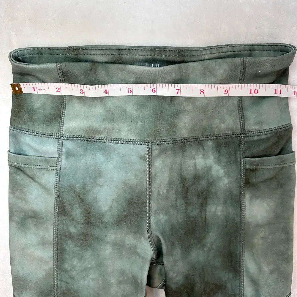 Gap Teen Size 10 Leggings with Pockets, Green Tie Dye - Picture 6 of 7
